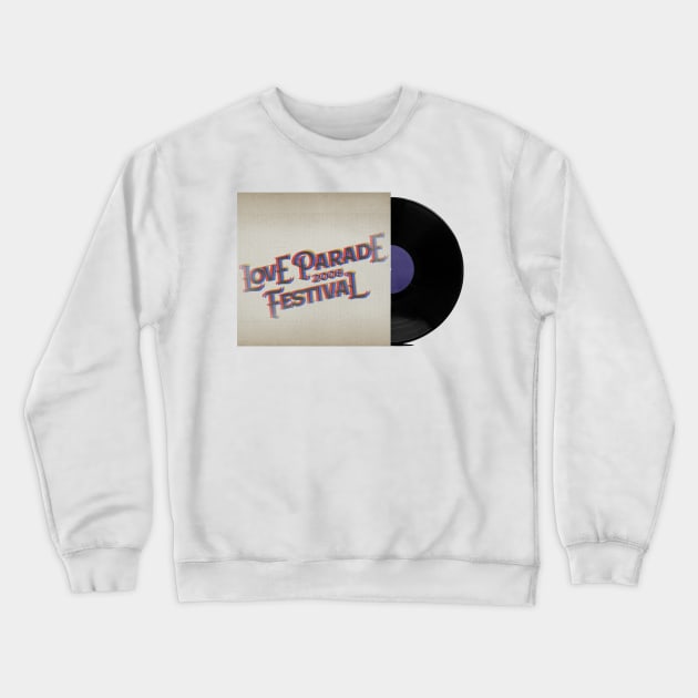 RETRO VINYL LOVE PARADE 2008 Crewneck Sweatshirt by elSALMA